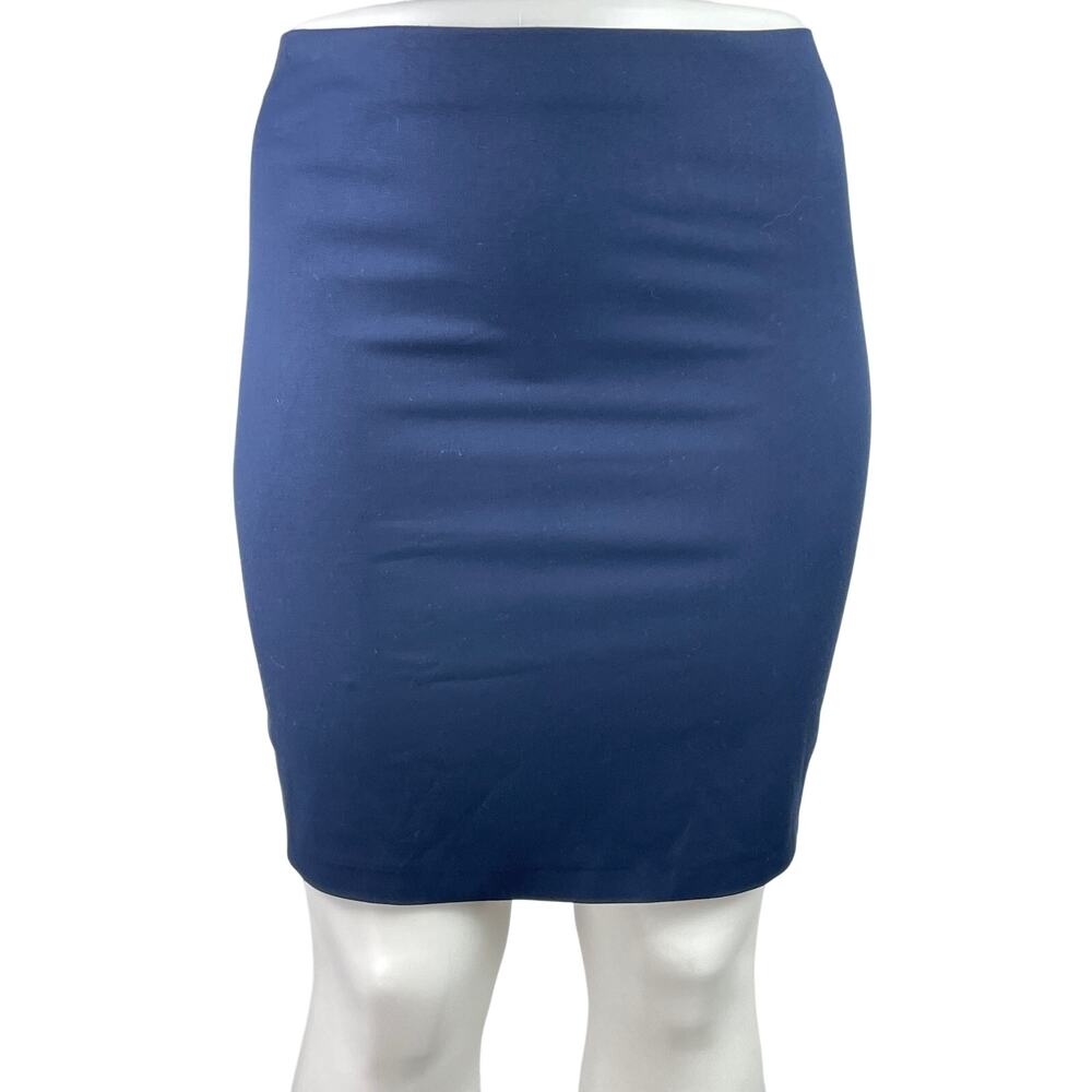 Sisley Women's Navy Blue High Waisted Fitted Career Pencil Mini Skirt Size 12